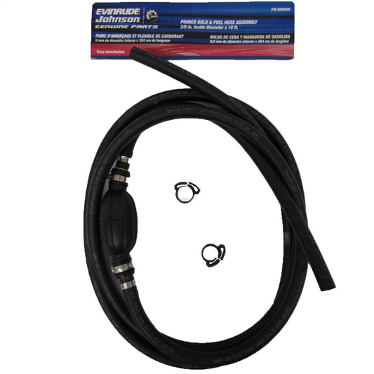 OMC Johnson Evinrude 5008585 10' X 3/8" polttoaineletku ja primer-polttimo klemmareineen
