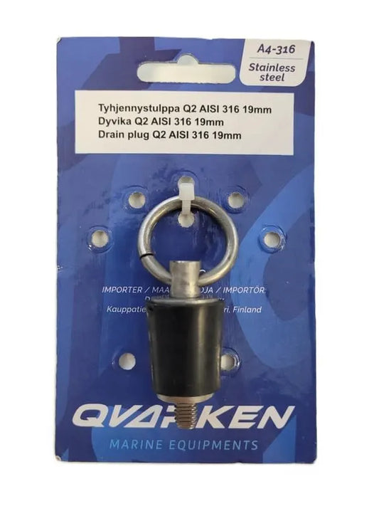 Qvarken Q2 AISI 316 tyhjennystulppa 19mm